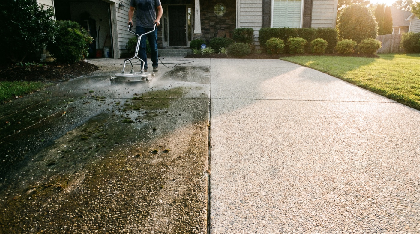 Driveway and concrete cleaning